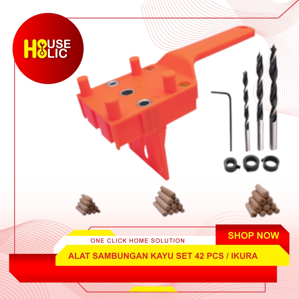 Pocket Hole Jig Set 24pcs Alat Sambungan Kayu Dowel Hole Jig Magnetic