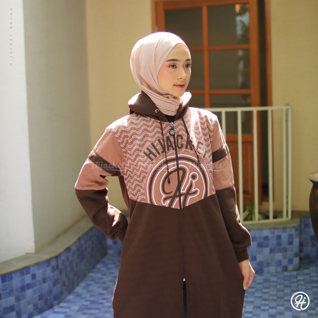 ❗ NEW ❗JAKET MUSLIMAH - HIJACKET ARABELLA ORIGINAL HIJAKET HIJABER  HIJAB SYARI PANJANG TERBARU-COCO (COKLAT)