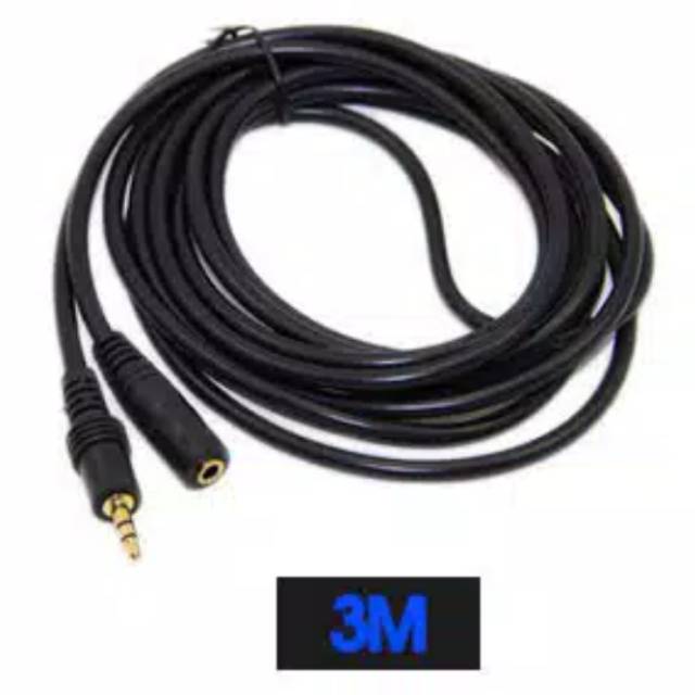 3M Kabel Extension Headphone Audio Mic AUX 3.5 Mm Audio Extension Cable