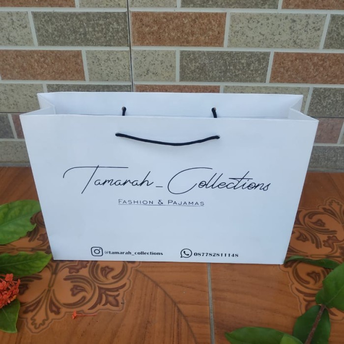 

NEW paperbag, paper bag Butik Warna putih Ivory besar landscape
