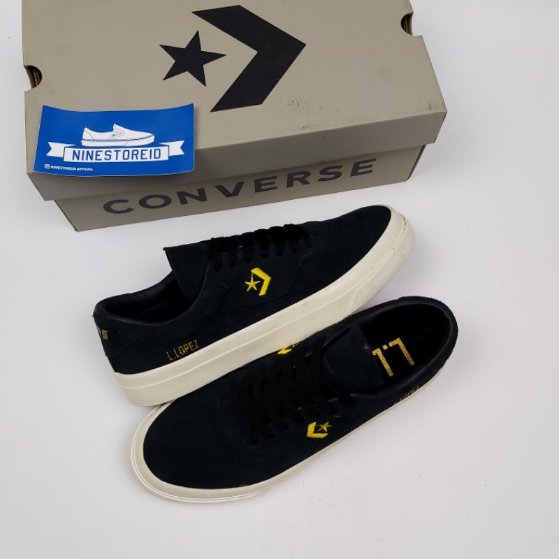 CONVERSE LOUIE LOPEZ PRO OX BLACK GOLD WHITE | CONVERSE PREMIUM | CONVERSE VIETNAM | BONUS KAOS KAKI