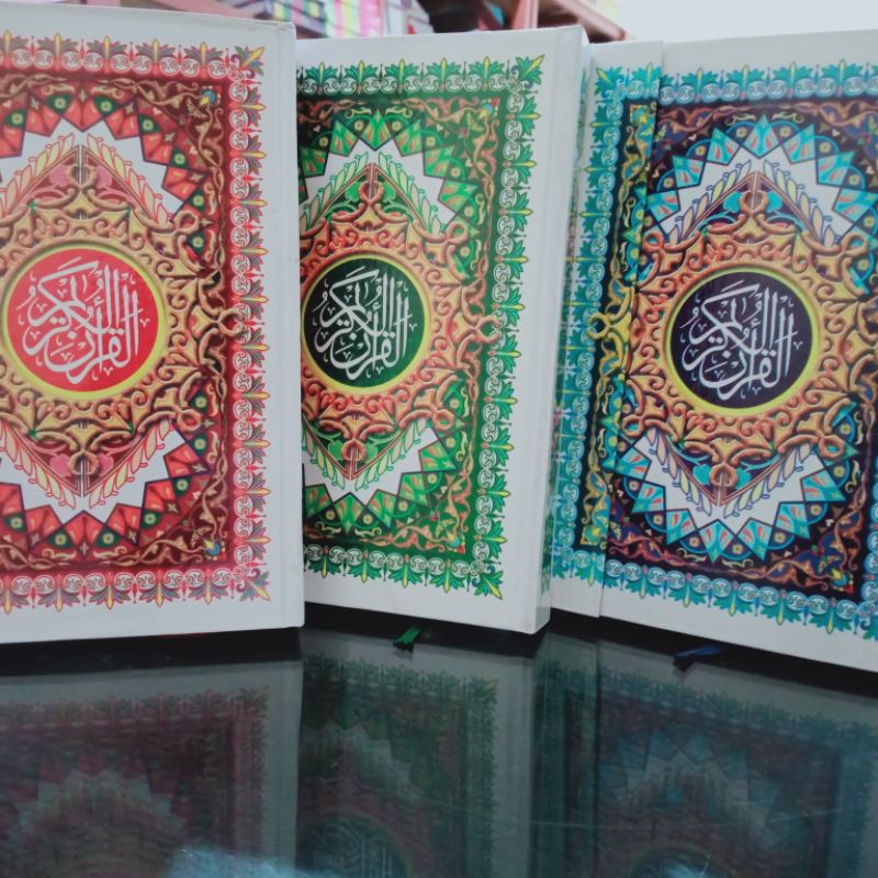 al qur'an tanggung hvs cover batik memakai tutup samping A5 15× 21 CM