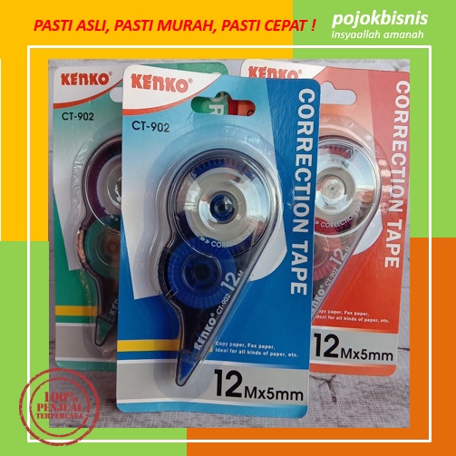 TIP EX KERTAS / CORRECTION TAPE /TIPE X ROLL CORRECTION 12M KENKO CT902