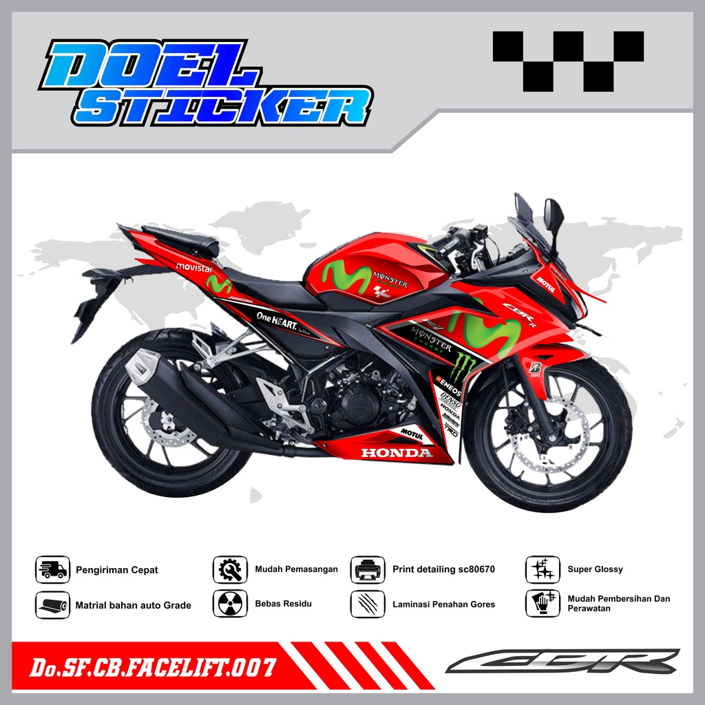 STICKER STRIPING CBR 150 R Facelift - STICKER STRIPING SEMI FULL LIST VARIASI HOLOGRAM , CROME CBR 150 R Facelift DOEL 007