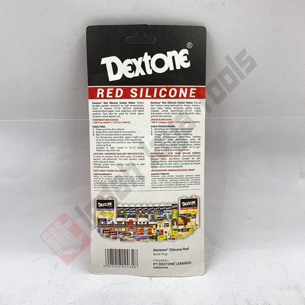 DEXTONE RED SILICONE 70 GRAM - Silikon Red Merah Lem Gasket Packing