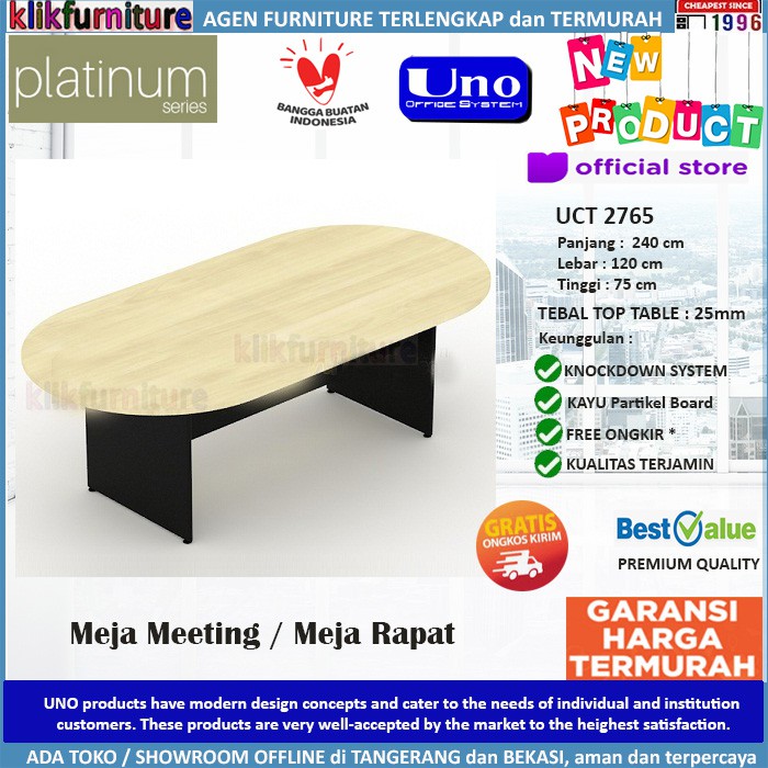 UCT 2765 UNO Meja Meeting Meja Rapat Kantor Oval