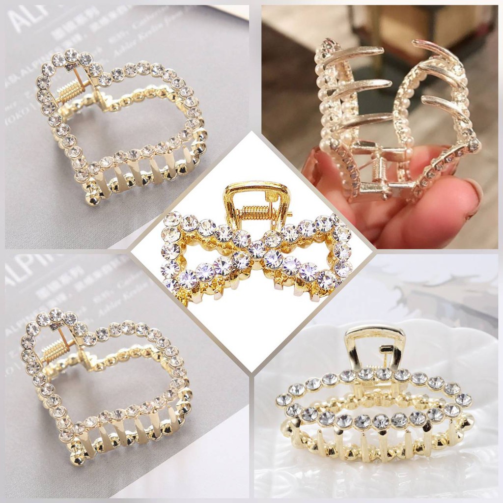 Jepit Rambut Gaya Korea Geometris Mutiara AB21 Jepit Rambut Large Size Side Clip Pearl Hairpin Sweet Lovely Geometric ACC