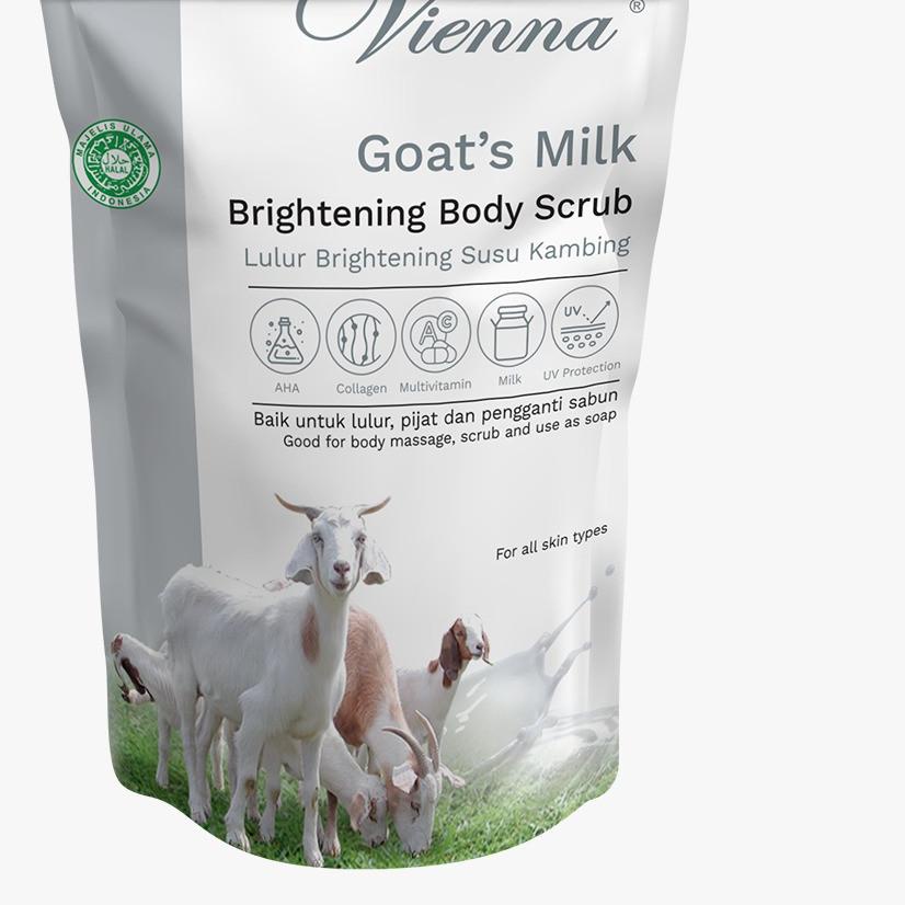 VIENNA LULUR REFILL GOAT MILK WHITENING SUSU KAMBING 1KG ORIGINAL - ISI ULANG LULUR VIENNA SUSU