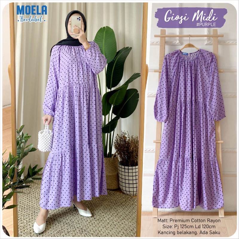 Dress Gamis Giosi Midi Purple Ld 120 by Original Moela Berlabel