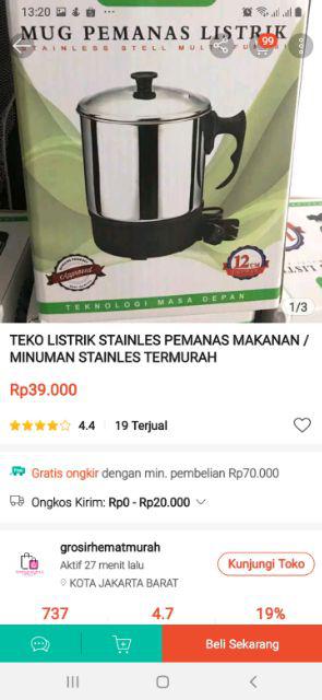 Teko Listrik Stainless Bagus / Pemanas Air Makanan Minuman Bahan Stainless High Quality