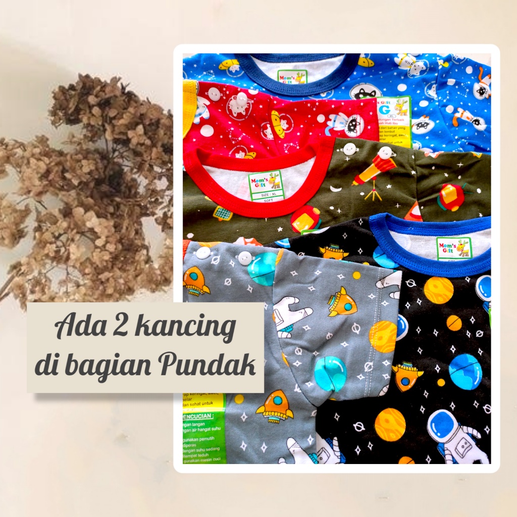 Setelan Baju Anak Bayi Motif Luar Angkasa SNI S, M, L, XL (6 bulan - 4 Tahun) One Set Baju Anak Bayi Setelan Baju dan Celana Pendek Baju Pendek Celana Pendek Anak Bayi