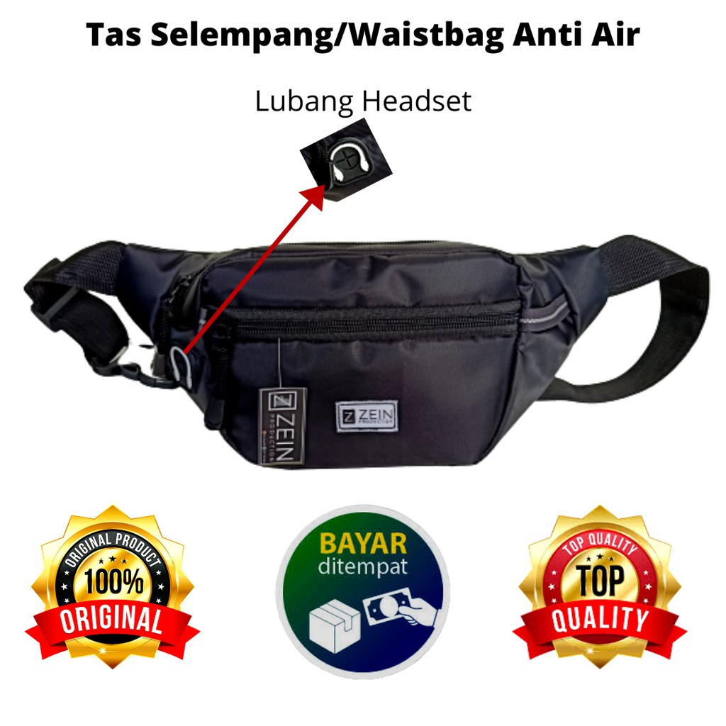 Tas Slempang  Waistbag Selempang Pinggang Distro Pria Cowok Laki Anti Air Waterproof Original 100%