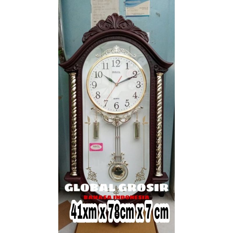 JAM DINDING BANDUL SAKANA 922 / 322 COKLAT TUA