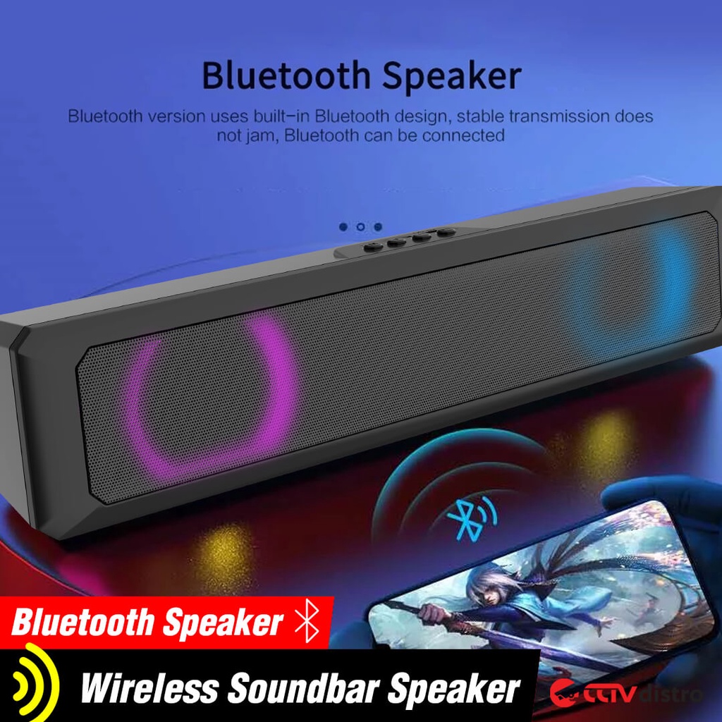 B20 Speaker Bluetooth Soundbar Speker Aktif Laptop PC Komputer TV Bass RGB Gaming Active Portable