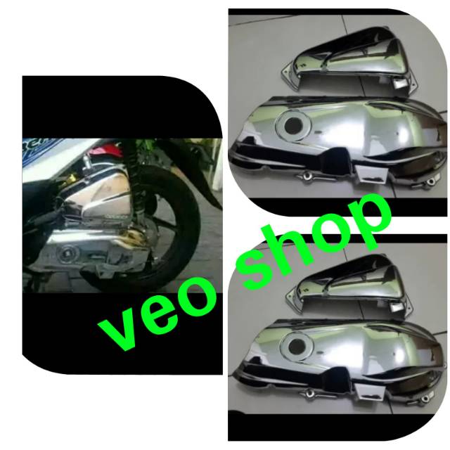 Tutup / cover cvt beat fi chrome + tutup filter beat fi chrome