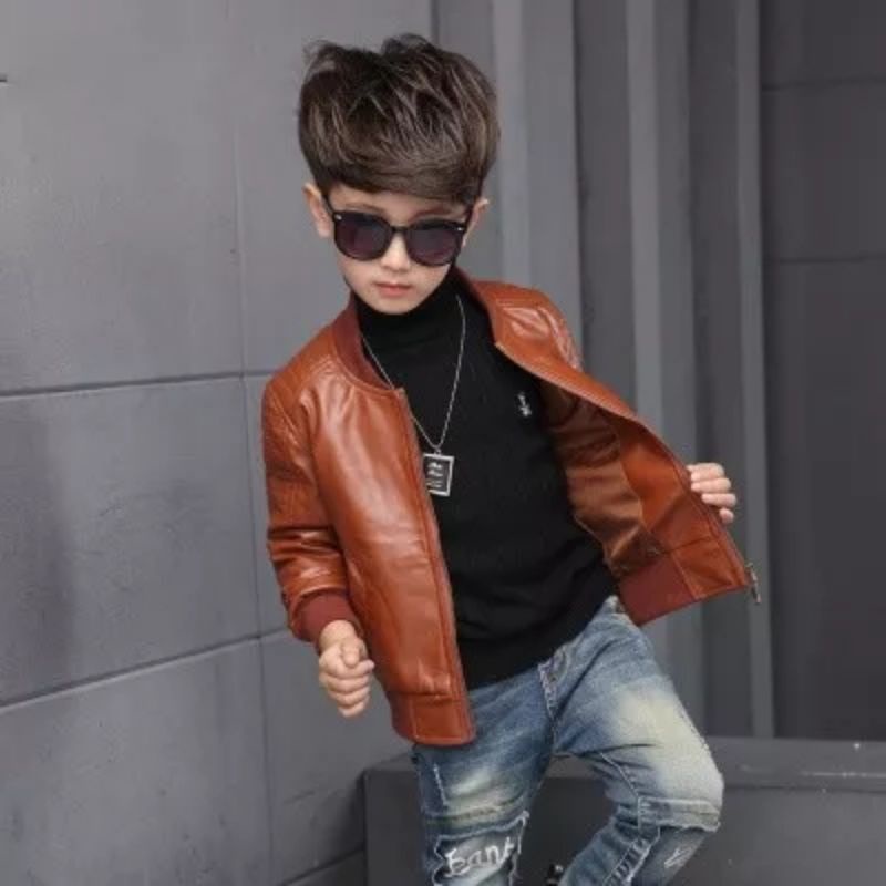 Jaket Anak Sintetis/Fashion anak/Semi Kulit Sintetis/jaket bomber anak terbaru