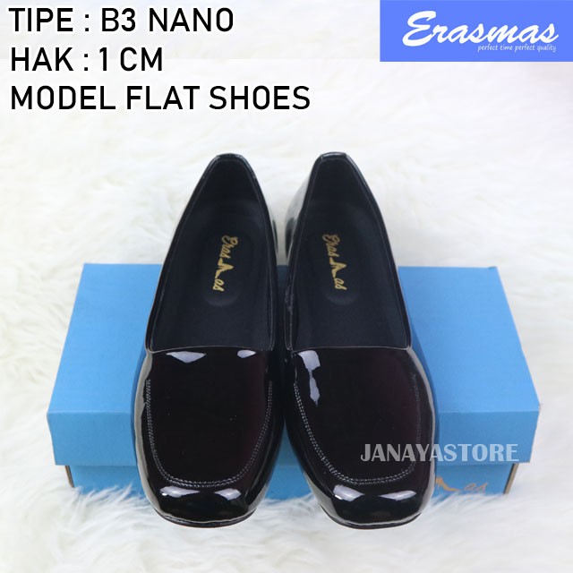 Sepatu Hamil Flat 1 cm PDH Persit Bhayangkari PNS Dishub Perawat Kantor B3 Erasmas