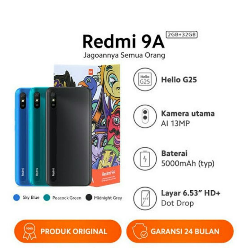 Xiaomi Redmi 9A Ram 2/32 Garansi Resmi