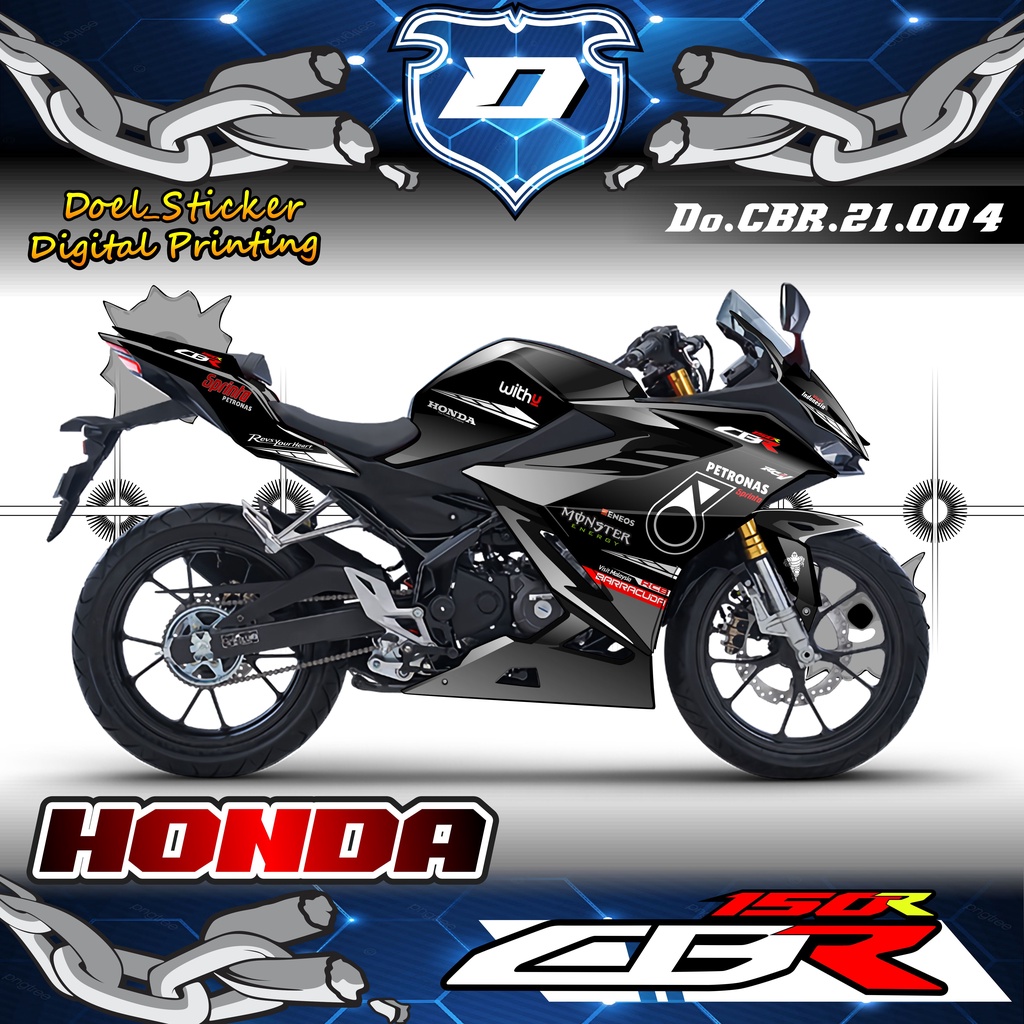 STRIPING CBR 2021 - STICKER STRIPING VARIASI HONDA CBR 150R NEW 2021 MOTIF PETRONAS 04