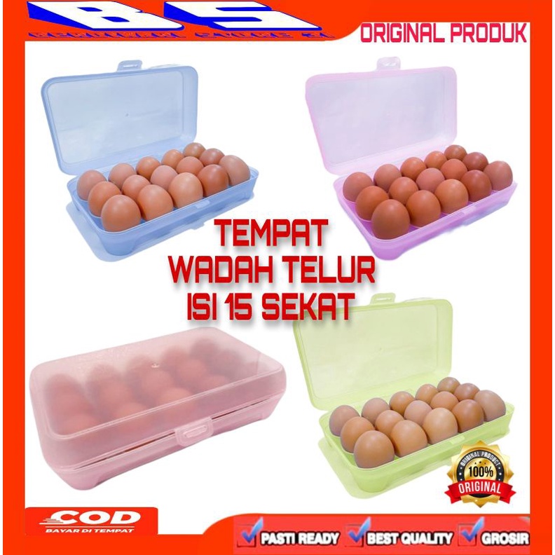 [BS] TEMPAT WADAH TELUR ISI 15 SEKAT KOTAK TELOR EGG BOX STORAGE PENYIMPANAN