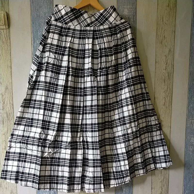 ROK FLANEL IMPORT PANJANG/ROK KOTAK FLANEL PANJANG/ROK FLANEL IMPORT MURAH/ROK SEMIWOL-Pict 3