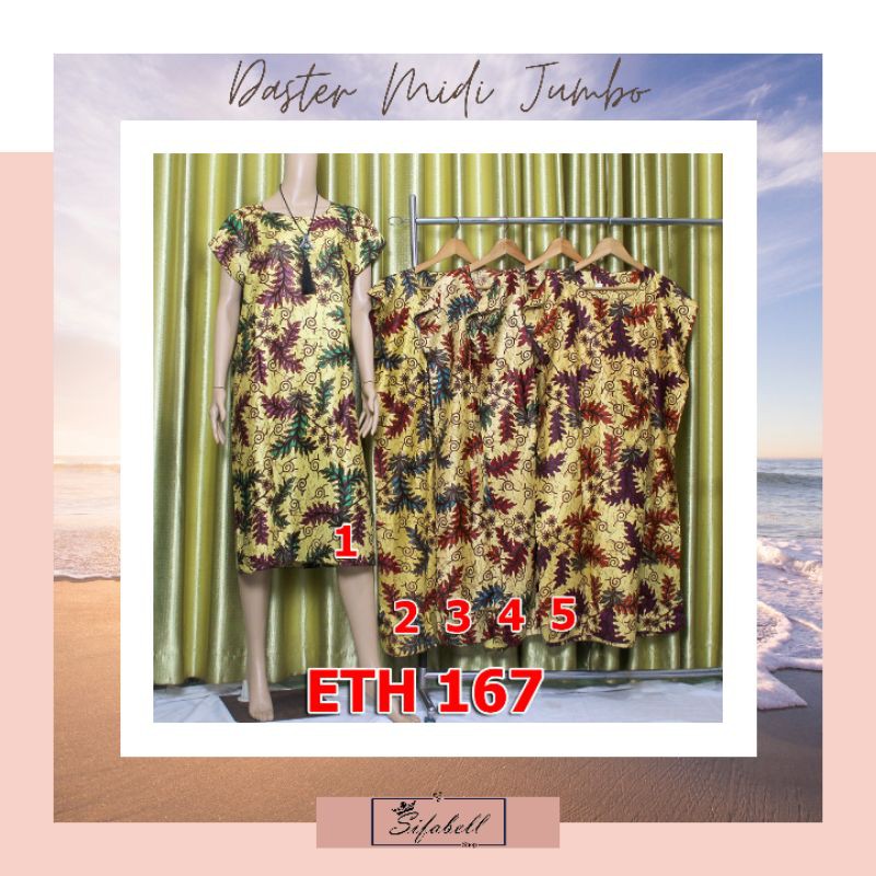 DASTER WANITA DASTER MIDI JUMBO MOTIF BATIK GOLD ETH167