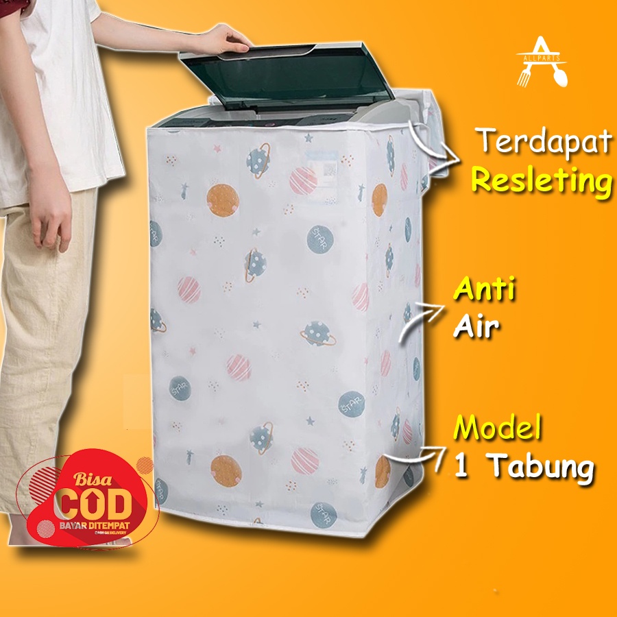 Pelindung Cover Penutup Mesin Cuci 1 Tabung Buka Atas Waterproof Anti Air 391A Bahan Peva