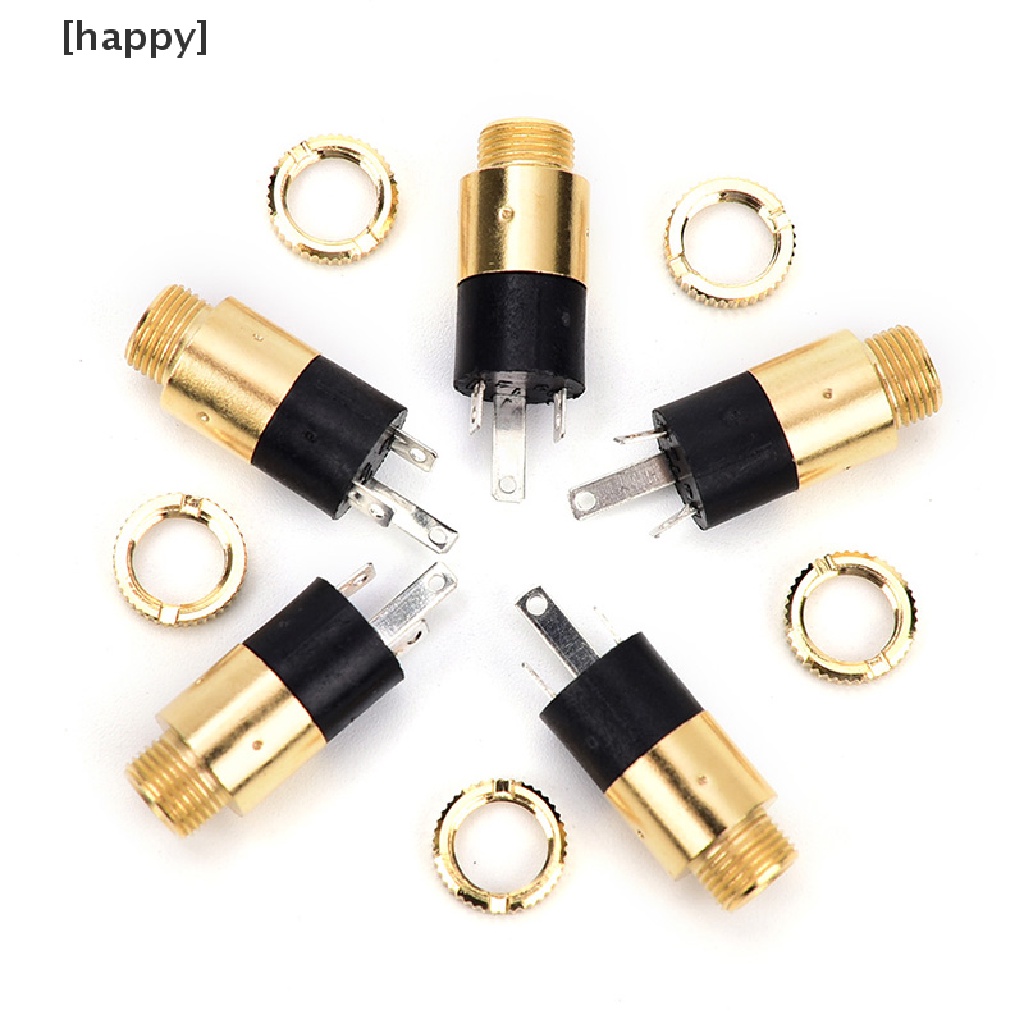 Ha 5pcs Pj392 Jack Audio 3.5mm Female Warna Emas Untuk Headphone