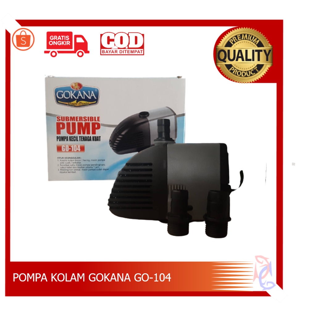 POMPA AIR KOLAM IKAN GOKANA GO104 NAIK 2,3M POMPA FILTER AQUARIUM POMPA CELUP POMPA AIR HIDROPONIK