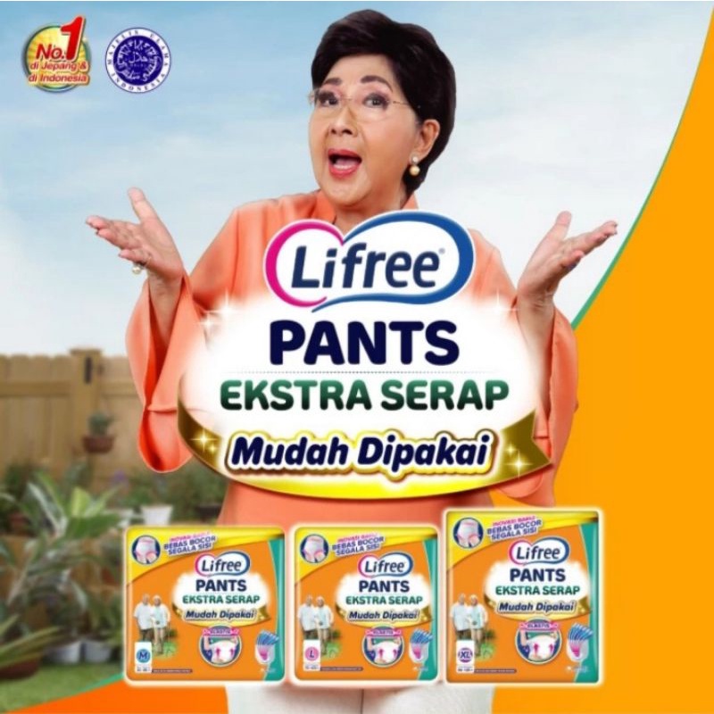 Popok Dewasa Lifree Pants Ekstra Serap XL12 XL 12 Tipe Celana