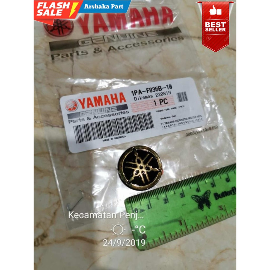 PROMO EMBLEM YAMAHA GOLD LOGO KECIL NEW VIXION ASLI ORI YAMAHA 1PA-F836B-10 PASTI ASLI ORIGINAL