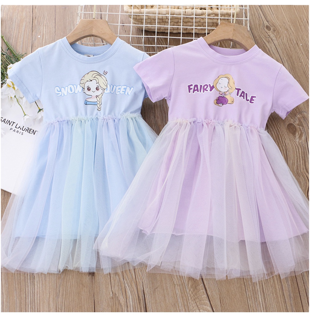 babyfit baju anak perempuan dress tutu dengan lengan pendek import cy-730r