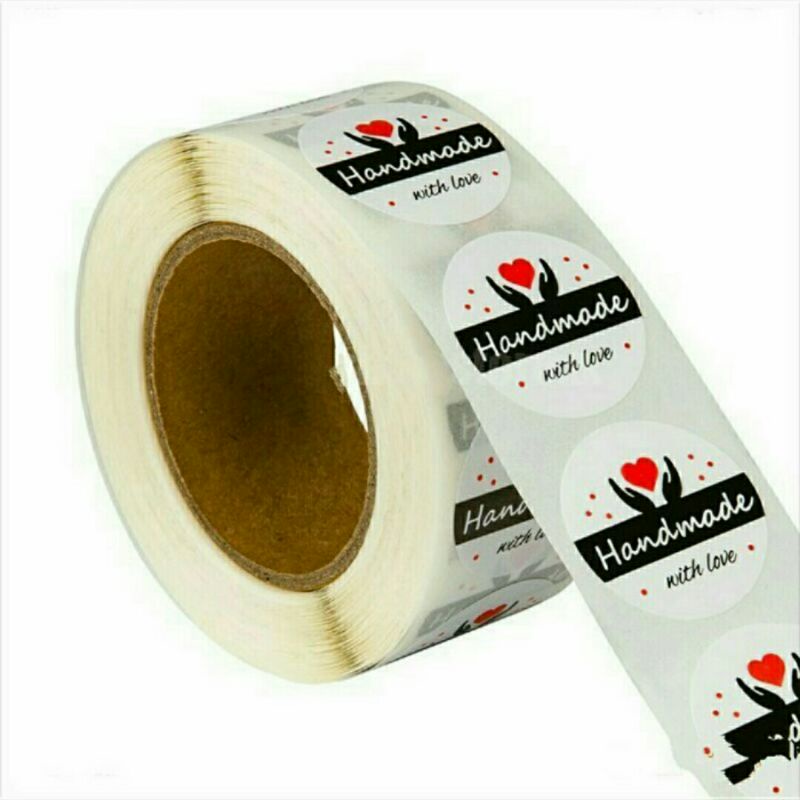 

100Pcs Stiker Ucapan Terima Kasih Sticker Thank You Handmade With Love