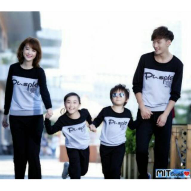 Kaos family pusple lengan panjang - baju keluarga