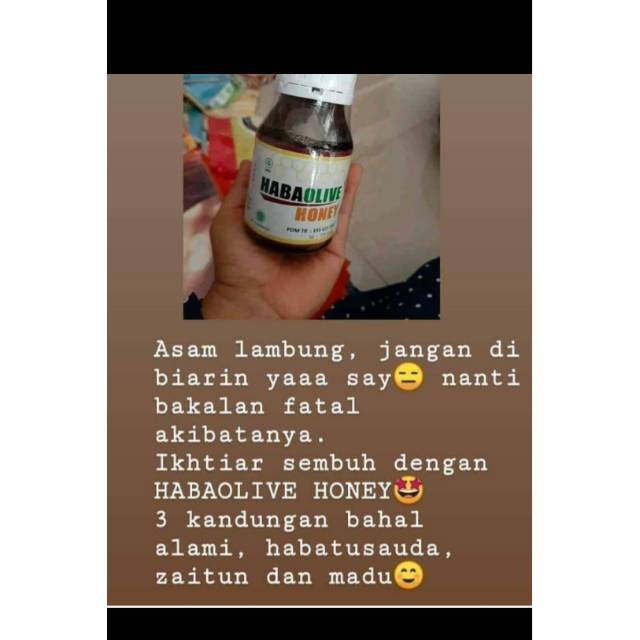 

Hebaolive madu (mengatasi asam lambung,maag akut)