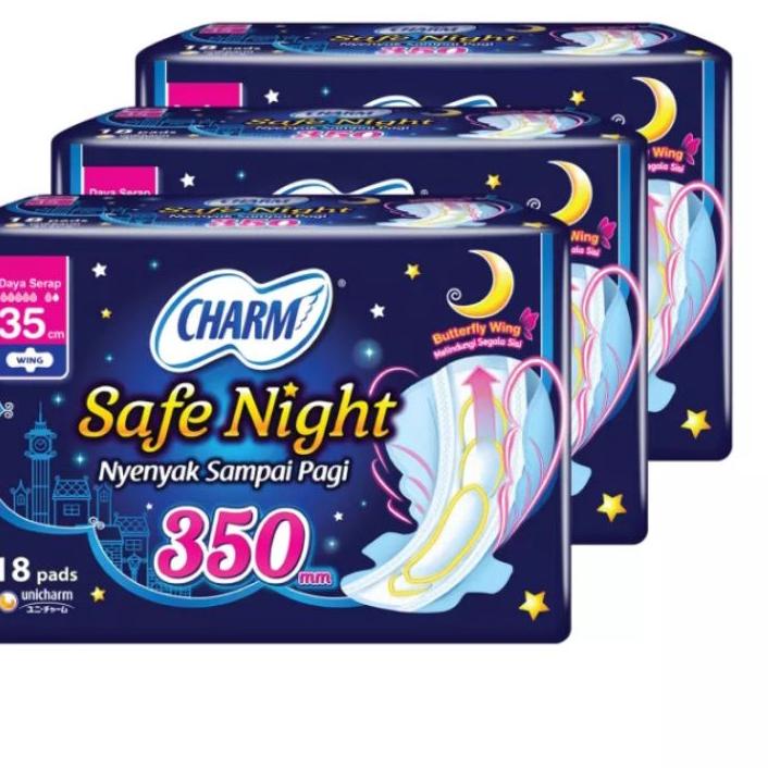 Charm safe night wing 35cm 18 pads