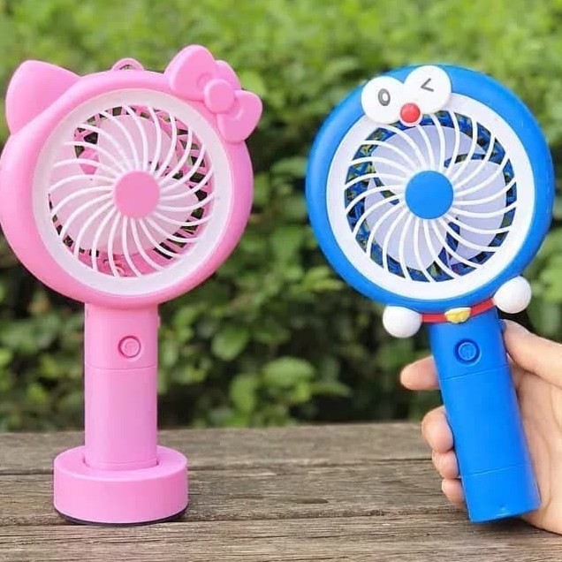 Kipas Mini Fan Karakter Portable With LED Light