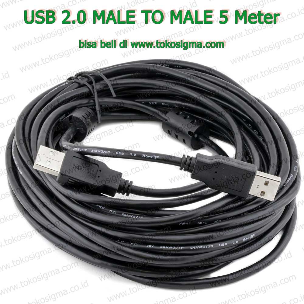 KABEL HOWELL USB 2.0 TYPE A MALE-MALE AM-AM 5 Meter USB male male