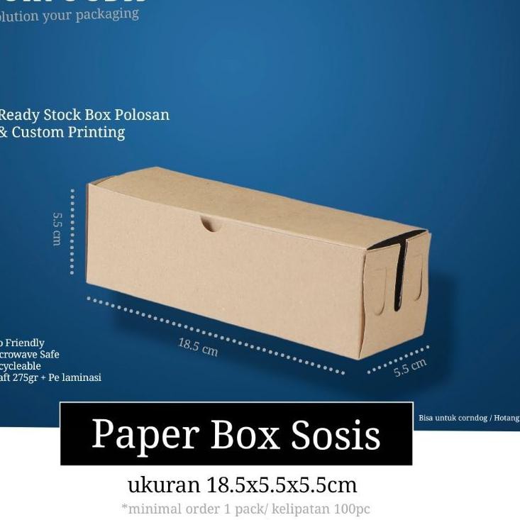 

I91H paper box sosis | box hotang | box corndog | kraft paper | eco friendly | box takeaway Best Pro