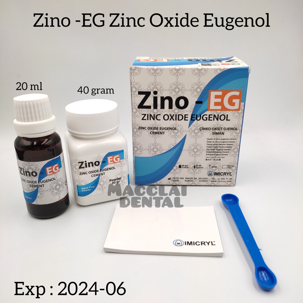 DENTAL ZINC OXIDE EUGENOL CEMENT BASET POWDER AND LIQUID ZINO-EG