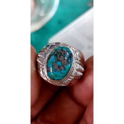 Natural cincin batu pirus persia lawasan jaminan asli