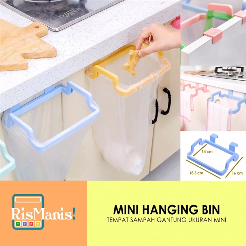 MINI HANGING BIN Gantungan Tempat Sampah Kecil Gantung Kresek Plastik Kantong Belanja Dapur Praktis
