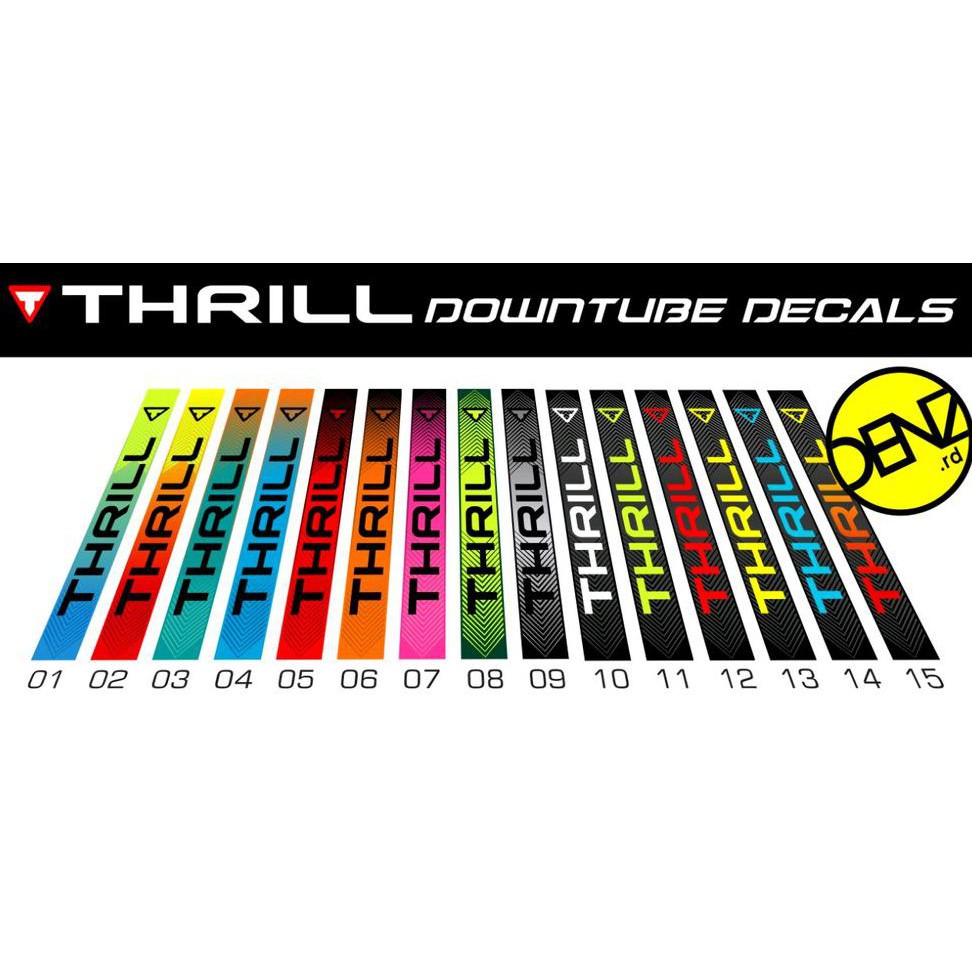 Decal Downtube Thrill Stiker Downtube Trhill Ricochet