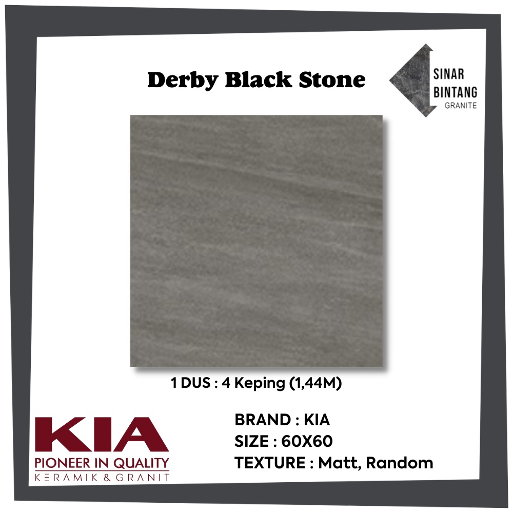 Granit 60X60 | Granit Lantai Derby Black Stone KIA