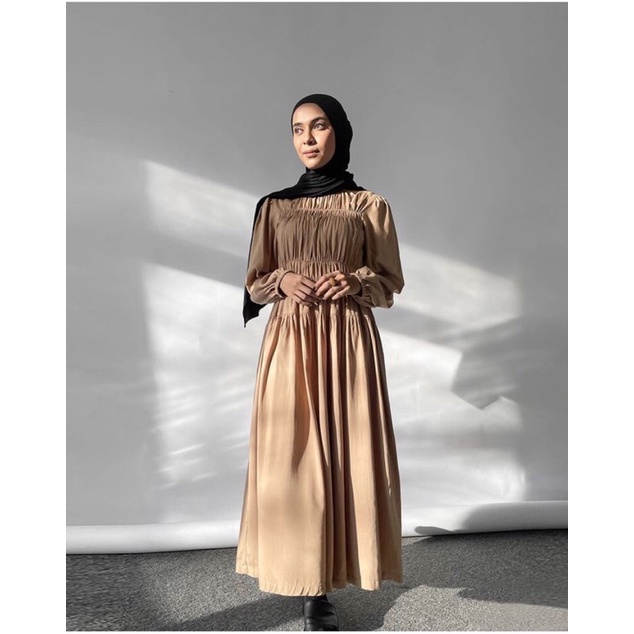 NEW Deyn Dress (dwi dress) daissy id warna Toffe