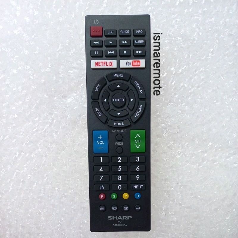 REMOTE REMOT TV SHARP AQUOS SMART TV GB 234 WJSA ORIGINAL ASLI