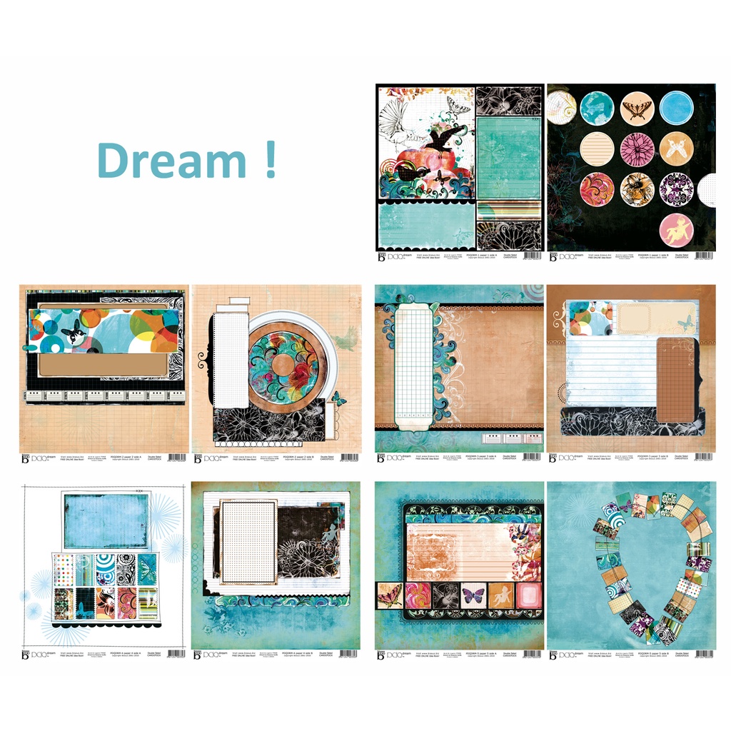 

12x12 Paket Kertas Scrapbooking "Dream" (10 lembar)