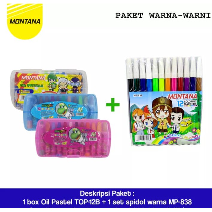 

Crayon Montana Plus Spidol Mewarnai 12 Warna