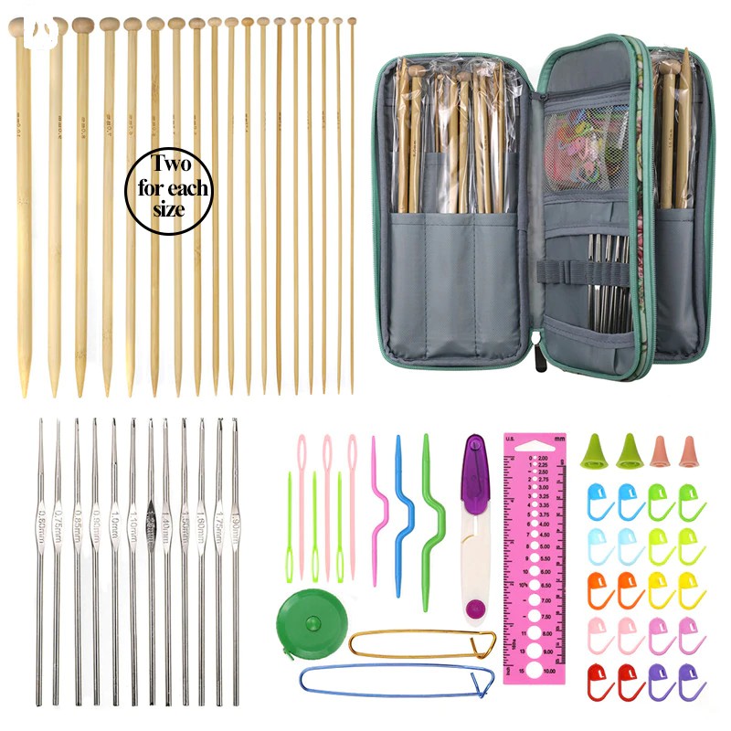 Single Point Needle and Crochet Hook Set / Paket Lengkap Merajut (Hakpen + Knitting) Set