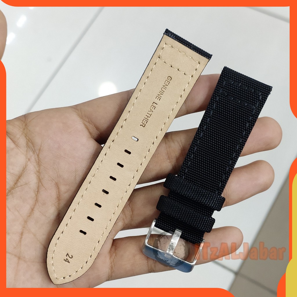 Tali jam tangan Canvas kulit 20mm 22mm 24mm Premium Stave Original